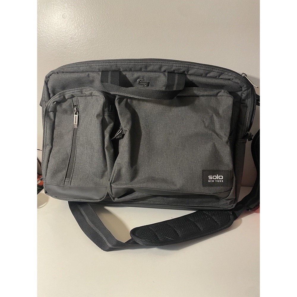 Solo New York convertible laptop bag/back pack, 17x13, gray and black